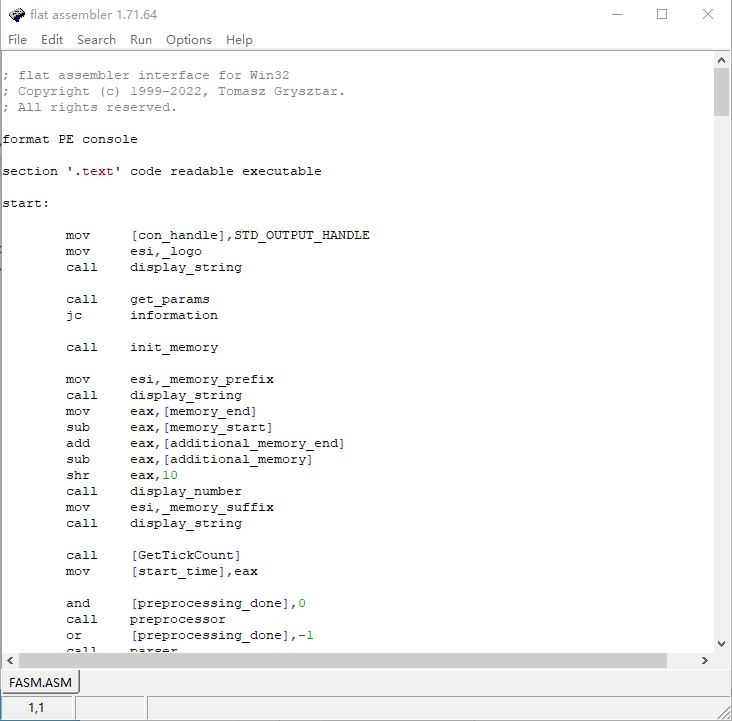 fasm 汇编语言，最新2022改版，可以使用amd 指令，和Intel指令。（全）